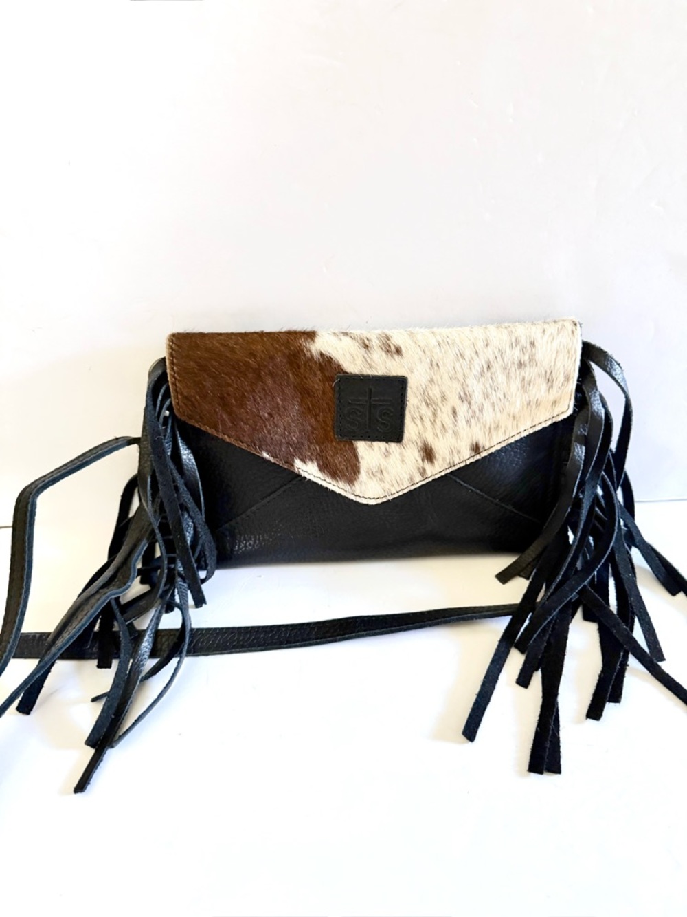 Sts Ranchwear Purse Crossbody Bag Calf Pony Hair Leather Fringe Western Cowgirl